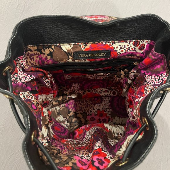 Vera Bradley Amy Quilted Leather Backpack- Black Quilted Leather Backpack main image 6